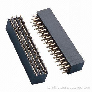 Three Rows Female Headers with 2.54mm Pitch, 8.5mm Height, Straight Angle